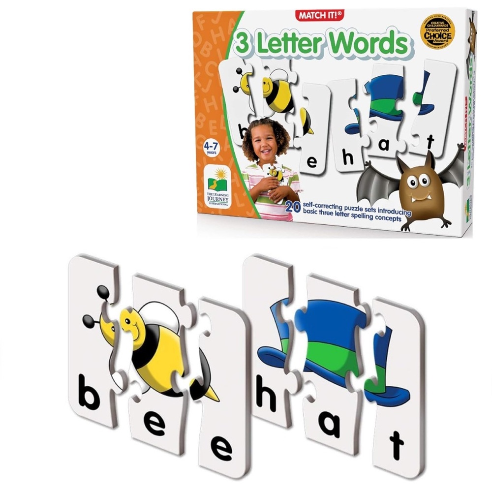 Learning Journey 3 Letter Words Puzzle - Colorful Educational Toy